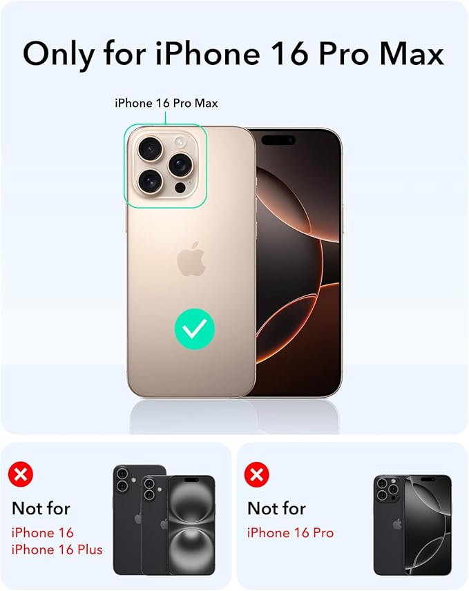 ESR for iPhone 16 Pro Max Case,Camera Control Button Compatible with MagSafe, Military-Grade Protective Case, Built-in Stash Stand Phone Case, Scratch-Resistant Back Cover, Classic Series, Clear Grey