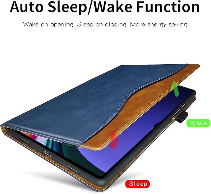 Case for Samsung Galaxy S10 Ultra 2024/Tab S9 Ultra 2023/ Tab S8 Ultra 2022 14.6 inch, Business PU Leather with Card Slot Pen Holder Multi-Angle Stand for Model SM-X920/X900/X910-Navy Blue