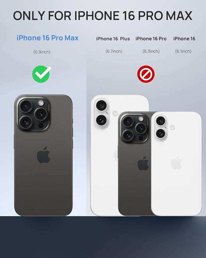 Lanhiem Magnetic for iPhone 16 Pro Max Case, IP68 Waterproof Dustproof Case, [Compatible with Magsafe] [Built-in Screen Protector] Full Body Heavy Duty Rugged Phone Cover 6.9 inch, Desert