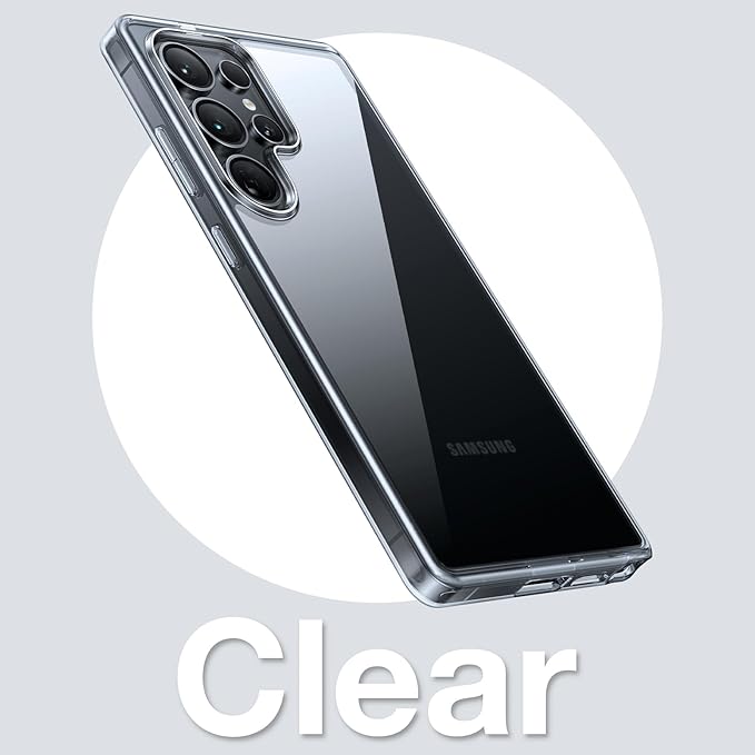 TORRAS Shockproof for Samsung Galaxy S25 Ultra Case, [Non-Yellowing] [12FT Military-Grade Protection] Transparent Slim Case for Samsung S25 Ultra Case, Diamond Clear, Hard, 6.9'' Guardian Series