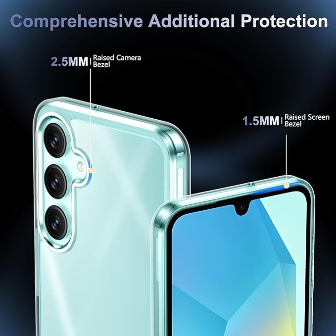 Red2Fire Designed for Samsung Galaxy A16 5G Case, [Military Grade Drop Protection] [Non-Yellowing] Scratch-Resistant Shockproof Protection Phone Case 6.7 inch,Clear