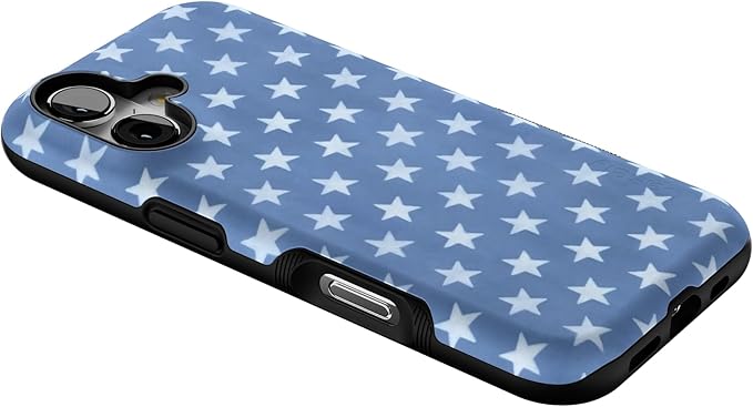 Casely iPhone 17 Case | Coastal Blues | Denim Stars | Bold Protective Design | Compatible with MagSafe