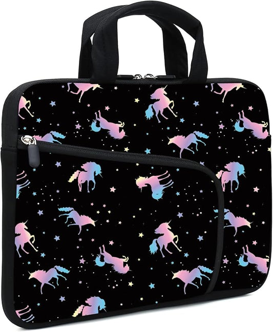 Unicorn Laptop Sleeve - 11.6" & 12.2" Chromebook & Ultrabook Case with Two Pockets & Neoprene Handle for Men & Women - Fits Apple MacBook Air, Samsung, Acer, HP, DELL