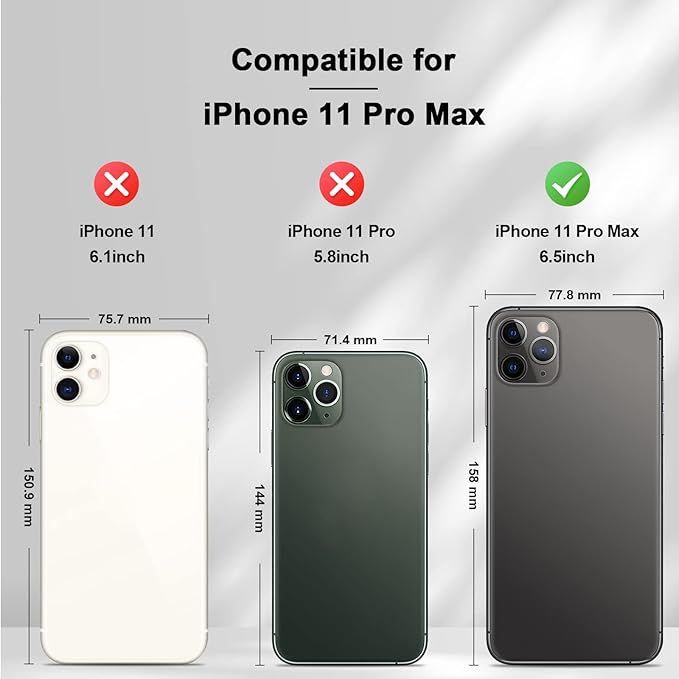 Jasonyu Flip Wallet Case for iPhone 11 Pro Max,Leather Magnetic Folio Cover with Card Holder,Kickstand - TPU Shockproof Durable Protective Phone Case,Black