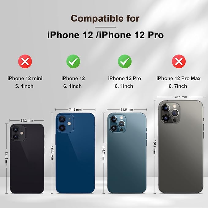 Jasonyu Flip Wallet Case for iPhone 12/12 Pro,Leather Magnetic Folio Cover with Card Holder,Kickstand - TPU Shockproof Durable Protective Phone Case,Brown