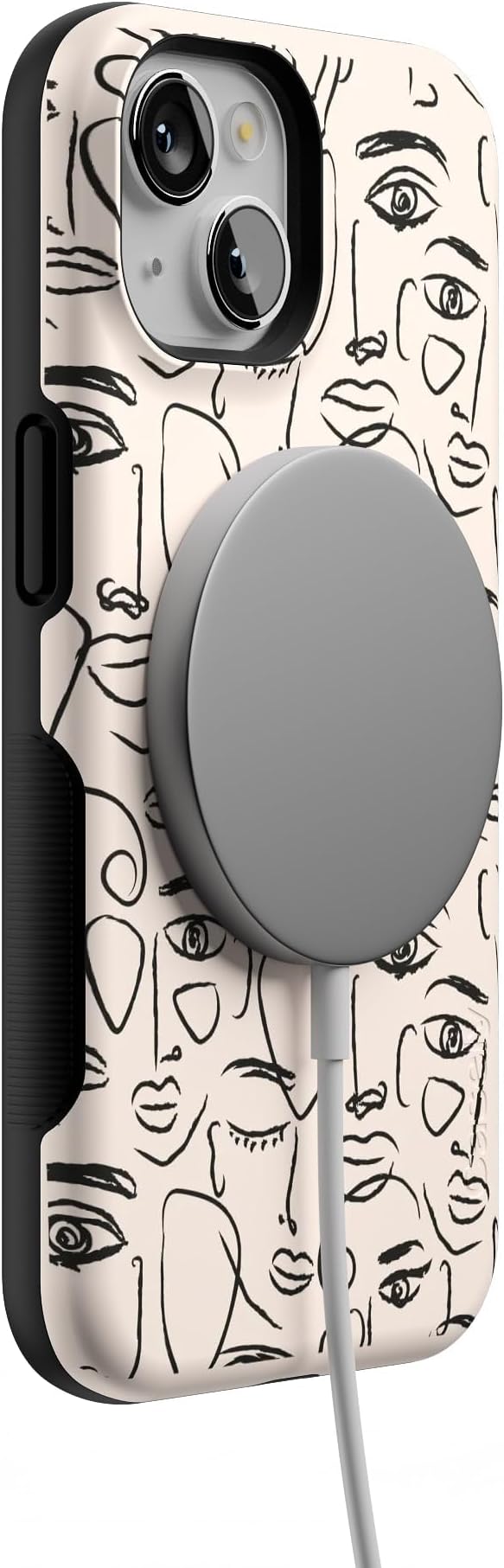Casely iPhone 14 Case | We're All Human | Minimal Face Art | Compatible with MagSafe | Bold Protective Design