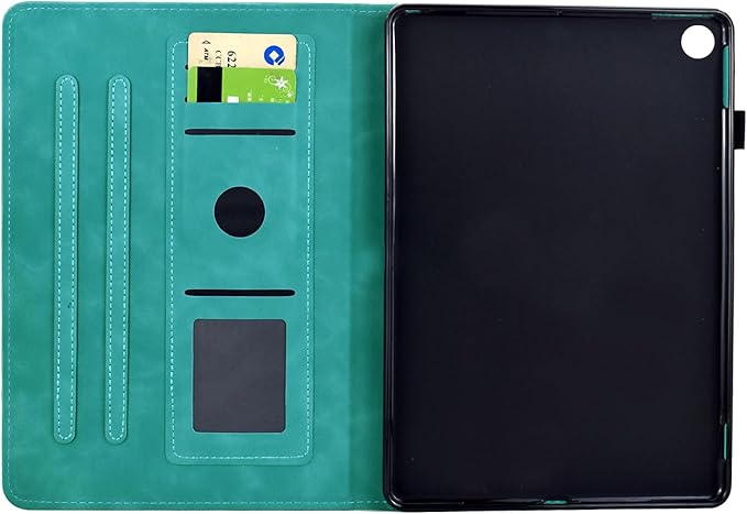 Mandala Flower Case Compatible with Galaxy Tab A9+ Plus 11 Inch 2024 2023 (SM-X210/X216/X218), Cute Elegant Embossed Suede Leather Folio Stand Case Protective Cover with Auto Wake/Sleep, Green