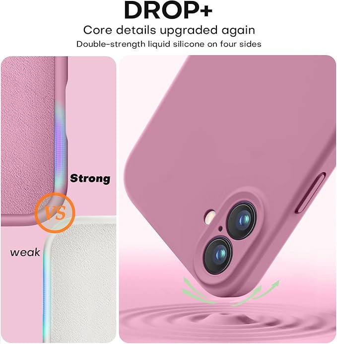 Vooii Compatible with iPhone 16 Case, Liquid Silicone Upgrade [Camera Protection] [Soft Anti-Scratch Microfiber Lining] Shockproof Phone Case for iPhone 16 6.1 inch - Lavender Purple