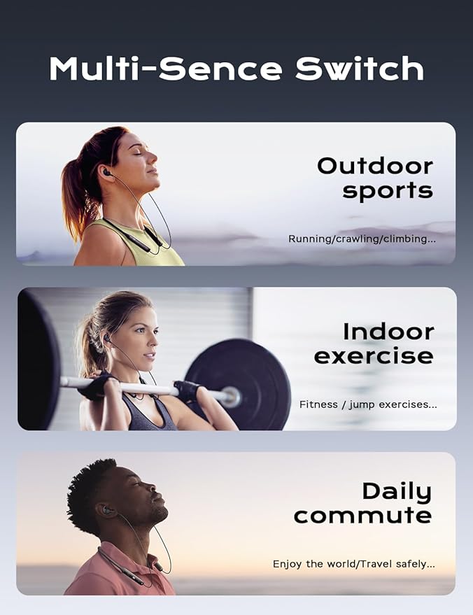 Bluetooth Headphones, aptX-HD Wireless 5.0 Bluetooth Earbuds w/Mic in-Ear Magnetic Neckband Earphones 30Hrs Playtime w/Earhooks, IPX7 Sweatproof Deep Bass Headset for Phone Call Music Sports