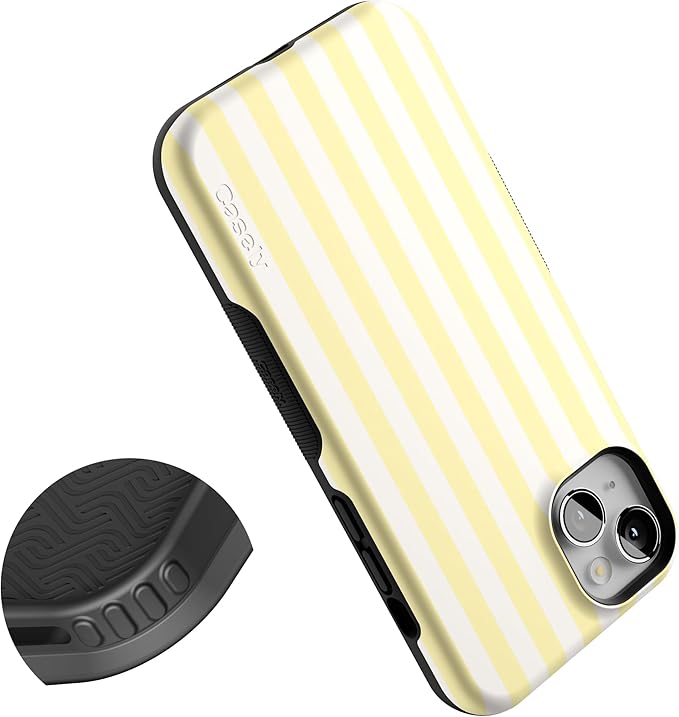 Casely iPhone 14 Case | Yellow Stripes | Sunday Best | Compatible with MagSafe | Bold Protective Design
