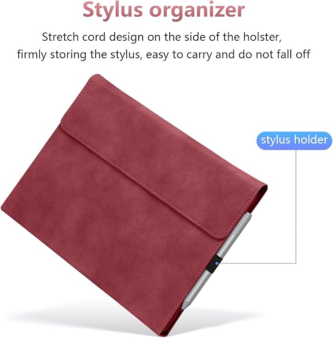 Protective Case for 10-inch Microsoft Surface Go 3/2/1, Multiple Angle Viewing, Slim Lightweight Cover, Stylus Holder, Light Heat Dissation, Compatible with Type Cover Keyboard, Red