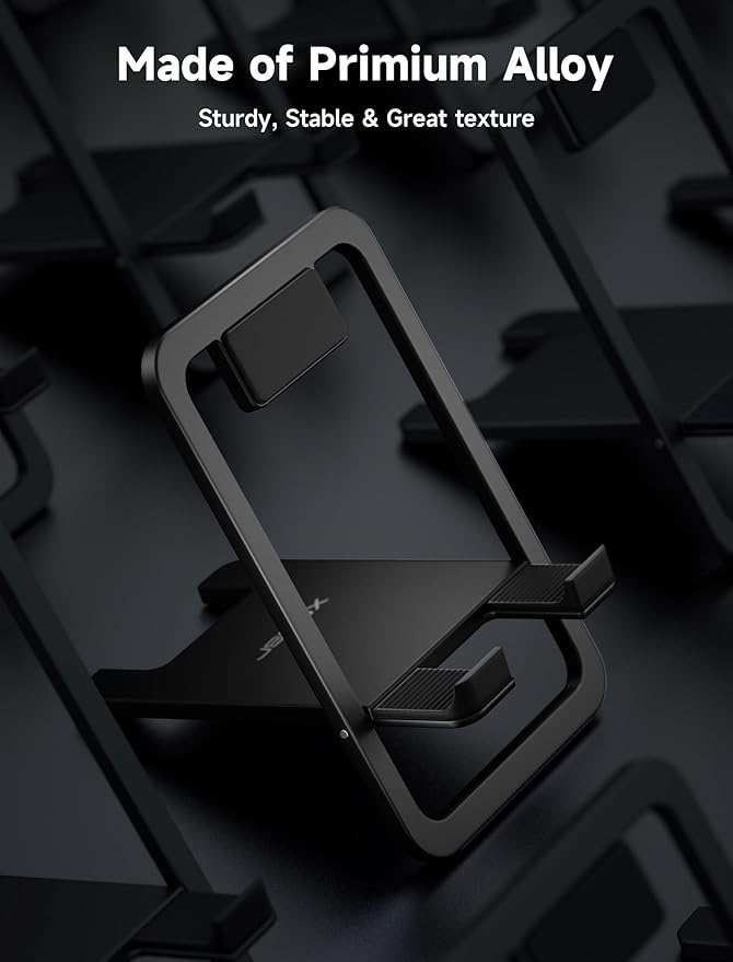 JSAUX Universal Tablet Stand, Portable Foldable Tablet Holder for Desk Compatible with iPad mini/Air, Samsung Galaxy Tab, Kindle Fire, ROG Ally, iPhone and Other Tablets-Black