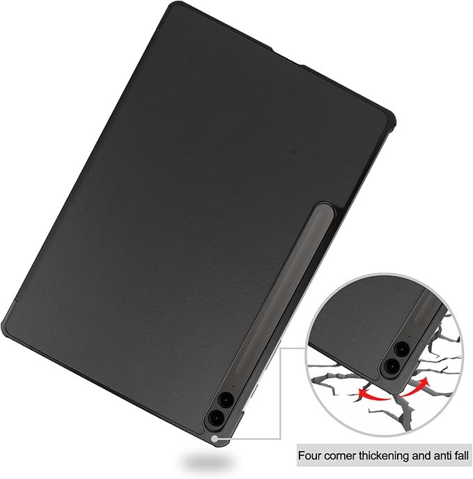 Smart Case for Samsung Galaxy Tab S10 Lite / S10 FE / S9 FE 10.9-Inch, Ratesell Lightweight Trifold Stand Smart Case Cover with Auto Wake/Sleep Black