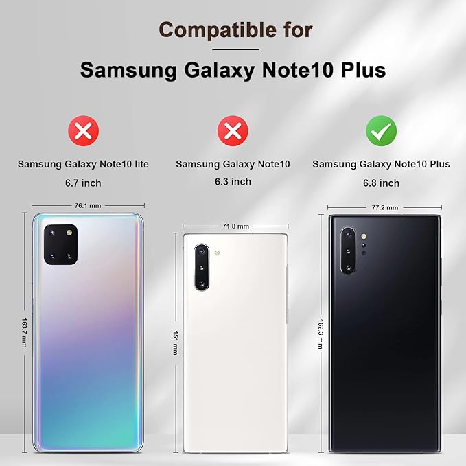 Jasonyu Flip Wallet Case for Samsung Galaxy Note 10 Plus,Leather Magnetic Folio Cover with Card Holder,Kickstand - TPU Shockproof Durable Protective Phone Case,Brown