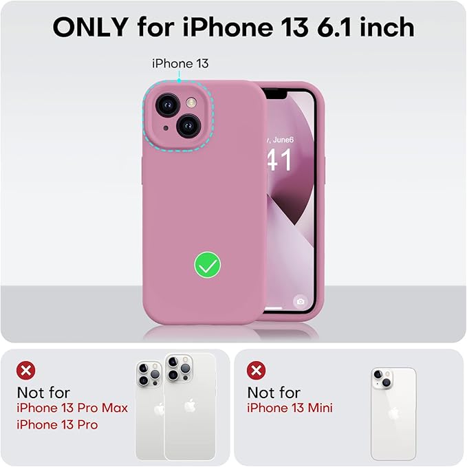 Vooii Compatible with iPhone 13 Case, Liquid Silicone Upgrade [Camera Protection] [Soft Anti-Scratch Microfiber Lining] Shockproof Phone Case for iPhone 13 6.1 inch - Lavender Purple
