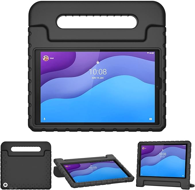 Kids Case for Lenovo Tab M10 HD 2nd Gen 10.1 Inch 2020 Release（TB-X306X/TB-X306F）, KidsFriendly Stand Shockproof Light Weight EVA Cover for Lenovo Tab M10 HD 2nd Gen, Black