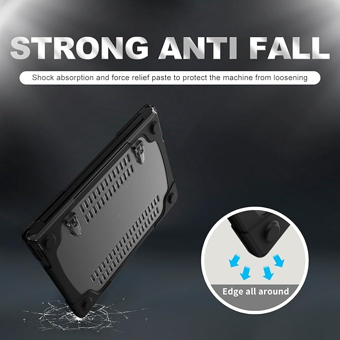 Batianda Heavy Duty Case for 13.8 inch Microsoft Surface Laptop 2024 (7th Edition) with Fold Kickstand Includes Keyboard Cover Screen Protector - Shockproof Stylish & Durable Protective Cover, Black