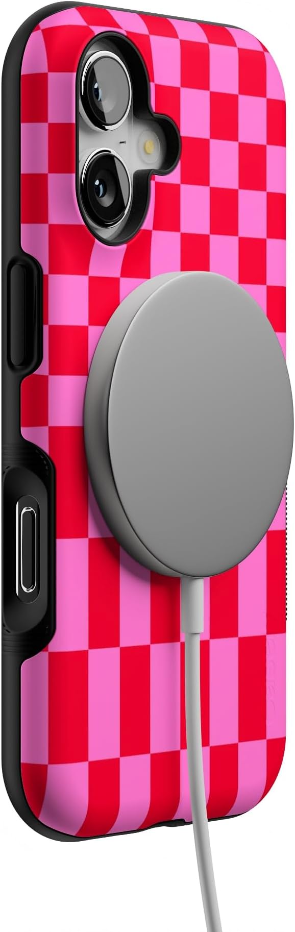 Casely iPhone 17 Case | Vibe Check | Pink Checkerboard | Bold Protective Design | Compatible with MagSafe