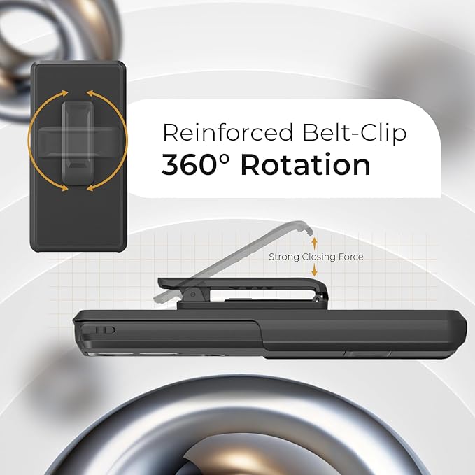 MOTIVE Designed for Samsung Galaxy s25 Ultra Case with Belt Clip, Compatible with MagSafe Qi2, Dual-Layer 10FT Military Grade Drop Protection, Shockproof s25 Ultra Holster Case 6.9” | Black