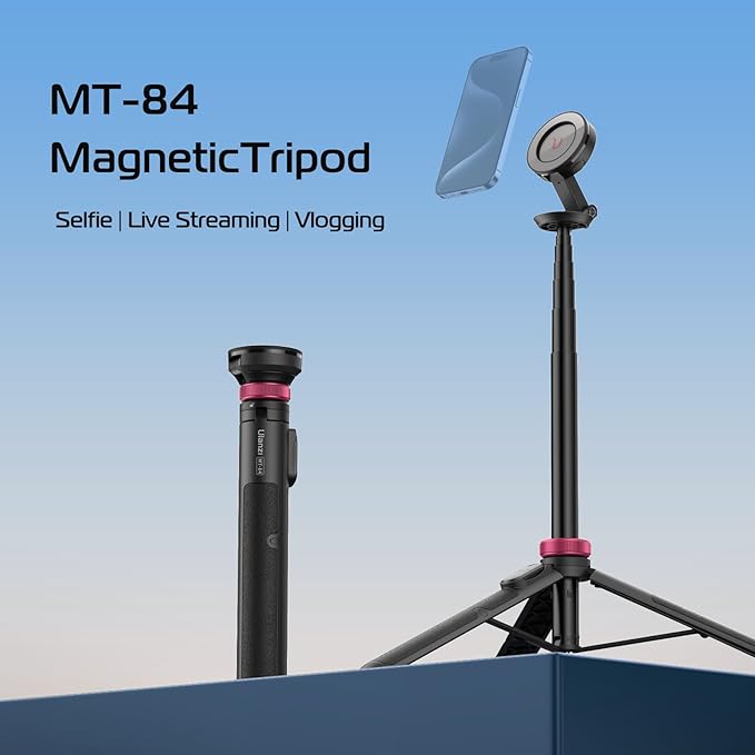 ULANZI 61'' Magnetic Selfie Stick Phone Tripod with Wireless Remote, Extendable Cell Phone Holder Stand, Compatible with MagSafe, Cellphone Tripod for iPhone 17 16 15 14 13 12 and Android Phones