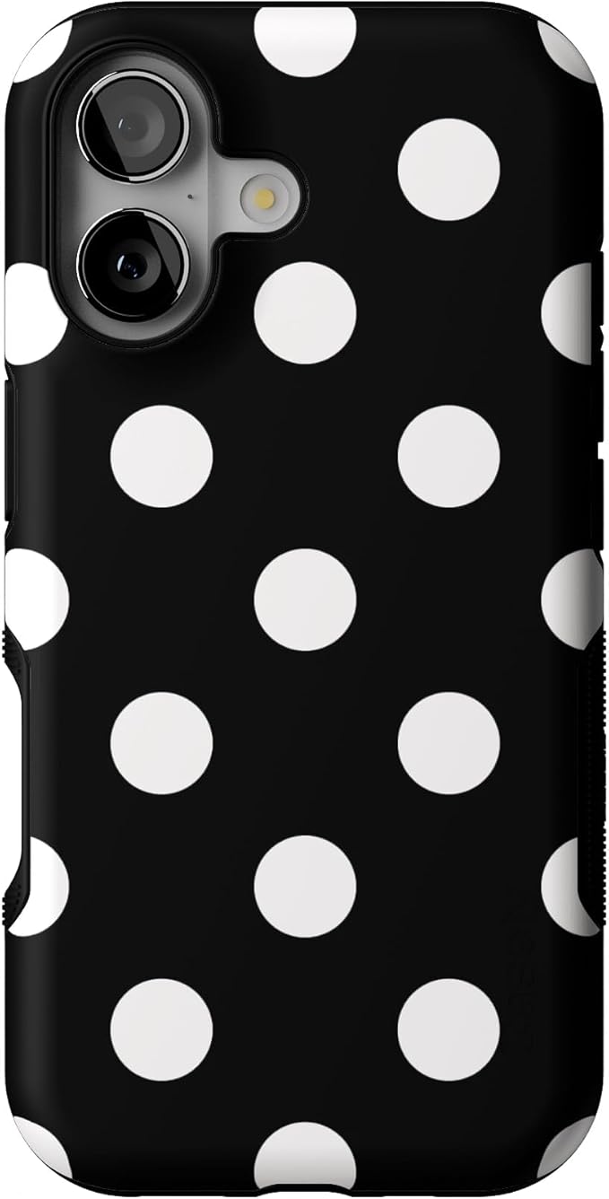 Casely iPhone 17 Case | Polka Dots | High Contrast Design | Bold Protective Design | Compatible with MagSafe