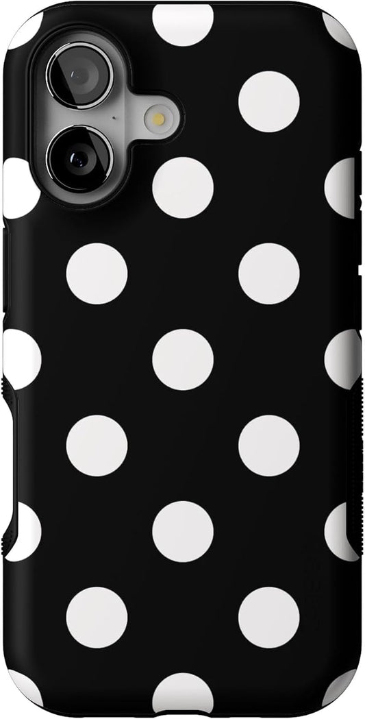 Casely iPhone 17 Case | Polka Dots | High Contrast Design | Bold Protective Design | Compatible with MagSafe