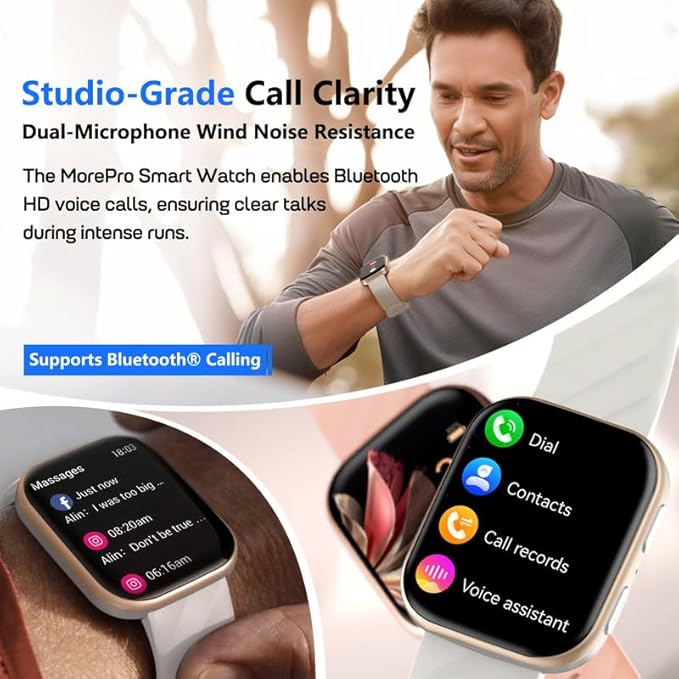 MorePro Smart Watch for Men Women(Make/Answer Call), 1.85" Smartwatch with 24/7 Heart Rate & Blood Pressure Monitor, Blood Oxy-gen Sleep Tracking, 120+ Sports Fitness Trackers for iPhone Android