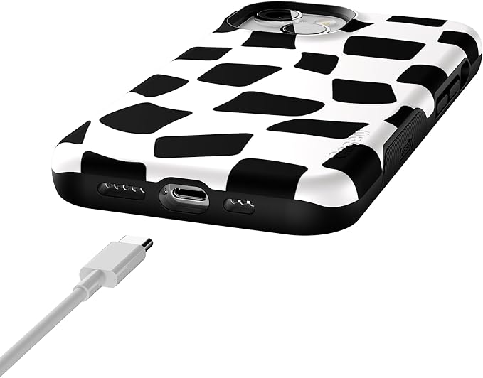 Casely iPhone 14 Case | Funky Checkerboard | High Contrast Design | Compatible with MagSafe | Bold Protective Design