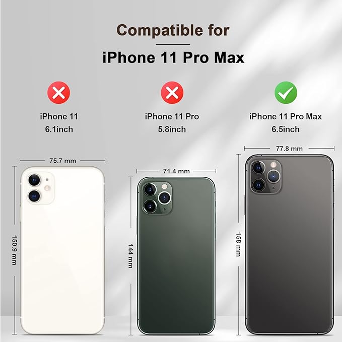 Jasonyu Flip Wallet Case for iPhone 11 Pro Max,Leather Magnetic Folio Cover with Card Holder,Kickstand - TPU Shockproof Durable Protective Phone Case,Brown