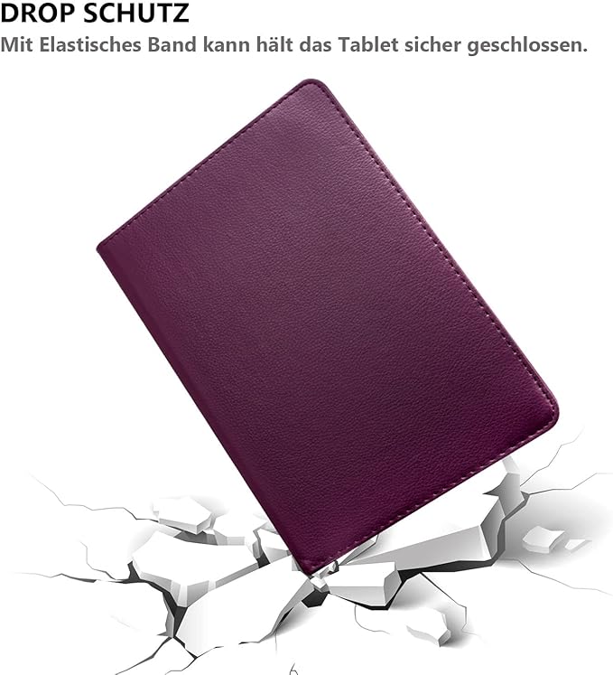 Case for Samsung Galaxy Tab A9+/A9 Plus 11'' 2023 (SM-X210/X216/X218), 360 Degree Rotating Stand Case Smart Protective Cover, with Stylus Pen,Screen Film (Purple)