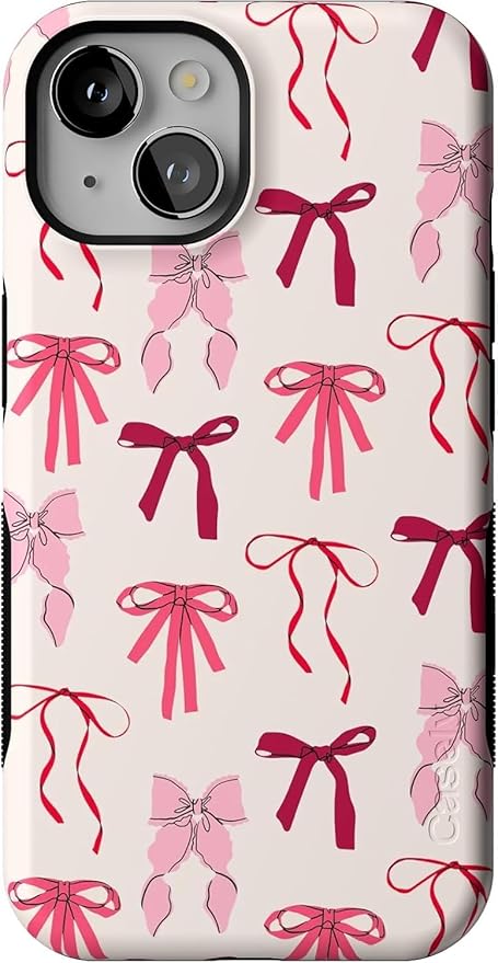 Casely iPhone 14 Case | Lover Girlie | Pink Bows | Compatible with MagSafe | Bold Protective Design
