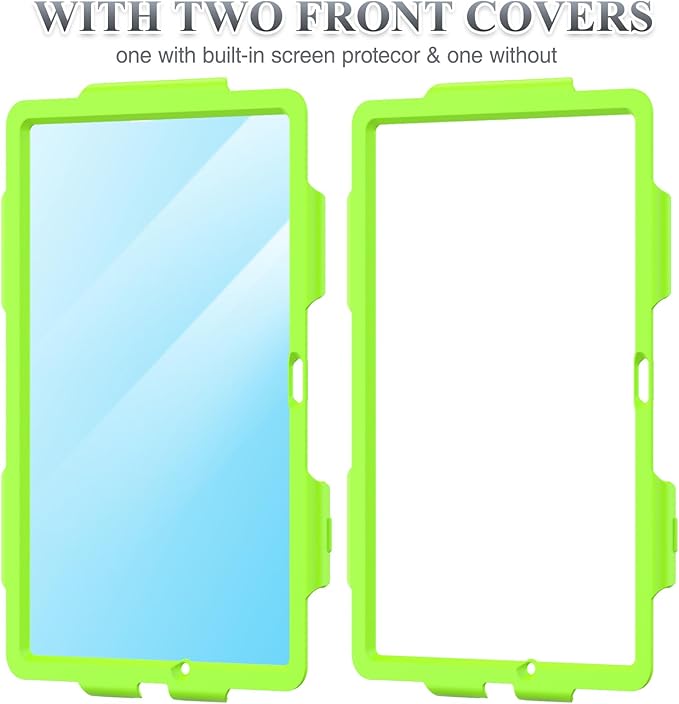 SEYMAC stock Case for Samsung Galaxy Tab A9+ Plus 11'', Full-Body Drop Protection Case with Screen Protector Pencil Holder [360° Rotating Hand Strap] &Stand, Green+Black