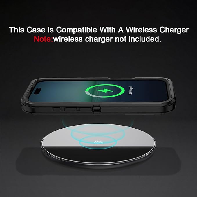 for iPhone 16 Case Shockproof Dust/Drop Proof 3-Layer Full Body Protection [Without Screen Protector] Rugged Heavy Duty Cover Case for Apple iPhone 16 6.1" 2024,Black/Black