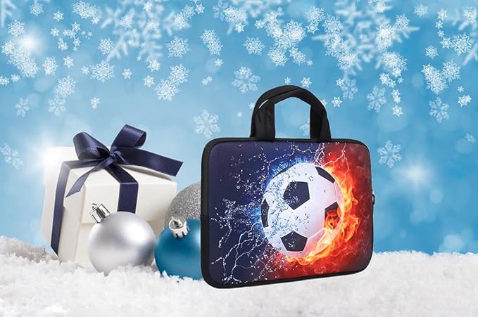 11" 11.6" 12" 12.1" 12.5" inch Laptop Carrying Bag Chromebook Case Notebook Ultrabook Bag Tablet Cover Neoprene Sleeve Fit Apple MacBook Air Samsung Google Acer HP DELL Lenovo Asus(Football Fire)