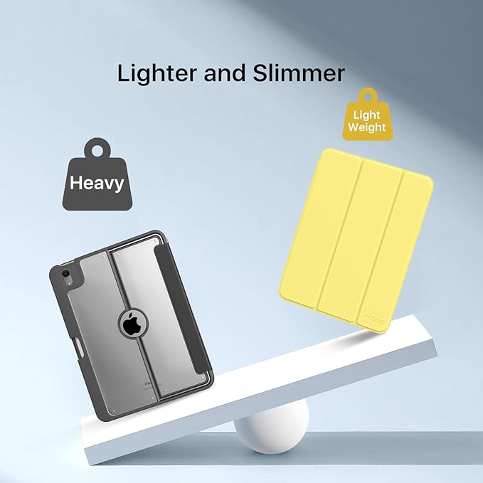 MoKo for iPad (A16) 11th Generation Case 11 Inch 2025, iPad 10th Generation Case 10.9 Inch 2022 with Pencil Holder, Slim Light Trifold Protective Cover with Hard PC Translucent Back Shell, Oatmeal