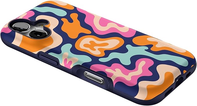Casely iPhone 17 Case | Midnight Color Splash | Abstract Retro | Bold Protective Design | Compatible with MagSafe