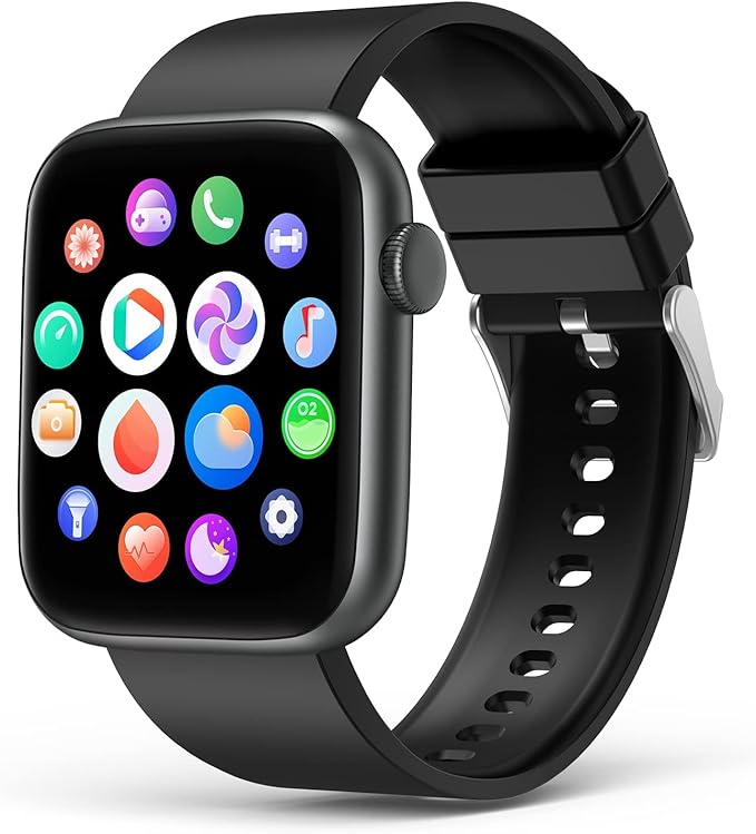 Smart Watch with Bluetooth Call Answer/Dial for Men Women,1.9'' HD Full Touch Screen Fitness Tracker, Smartwatch with Heart Rate Blood Pressure Blood Oxygen Sleep Monitor for Android and iPhone Black