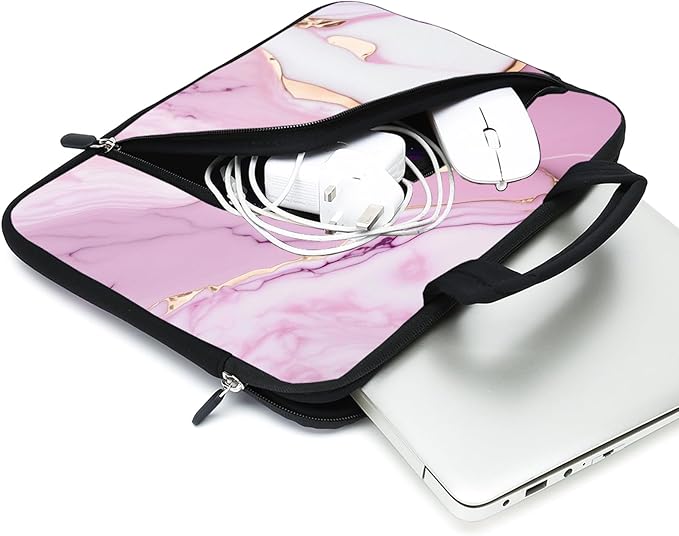 Laptop Sleeve - 11.6-12.2 inches Chromebook, Ultrabook & Tablet Case with Neoprene Handle, Two Pockets (Pink)