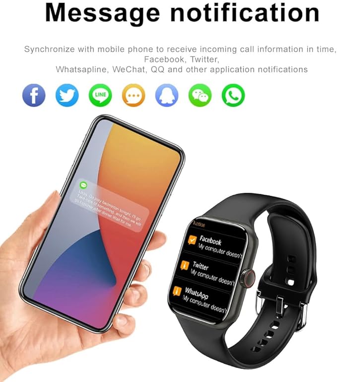Smart Watch for Men Women Compatible Android iOS iPhone, 2.09" Touch Screen Fitness Tracker Smartwatch with Call/SMS/Sleep Monitor/Pedometer Two Sport Bands (Grey)