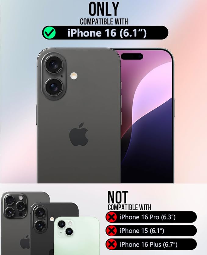 OCASE Compatible with iPhone 16 Wallet Case, PU Leather Flip Folio Case with Card Holders RFID Blocking Kickstand [Shockproof TPU Inner Shell] Phone Cover 6.1 Inch 2024, Retro Graphite