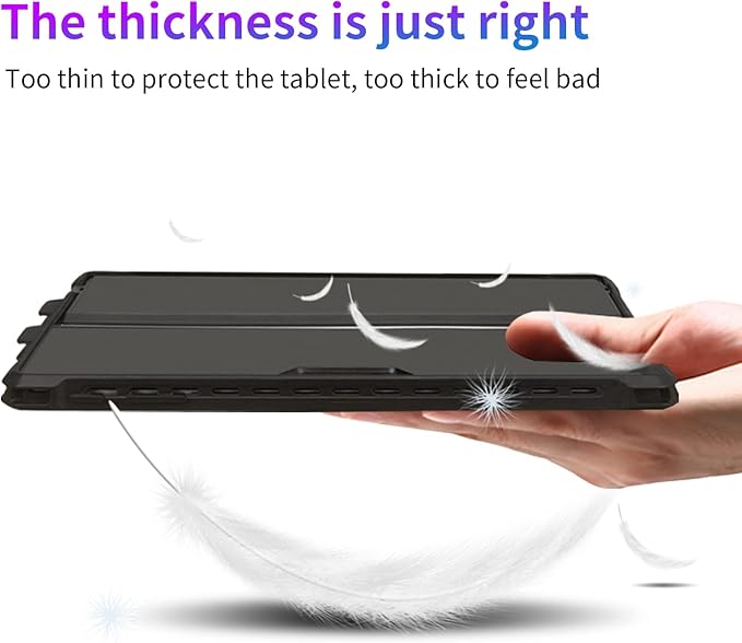 Case Fit 12.3" Microsoft Surface Pro Plus/Pro 7/Pro 6/Pro 5/Pro 4/Pro LTE, Protective Rugged Cover Case, with Stylus Pen Holder, Compatible with Type Cover Keyboard, Semitransparent