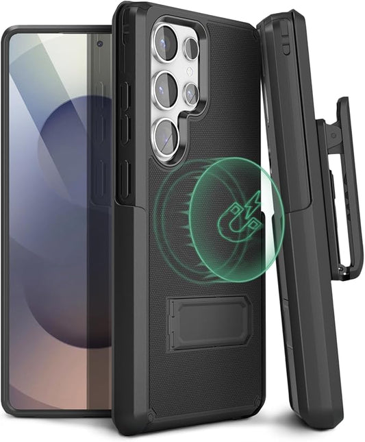 MOTIVE Designed for Samsung Galaxy s25 Ultra Case with Belt Clip, Compatible with MagSafe Qi2, Dual-Layer 10FT Military Grade Drop Protection, Shockproof s25 Ultra Holster Case 6.9” | Black