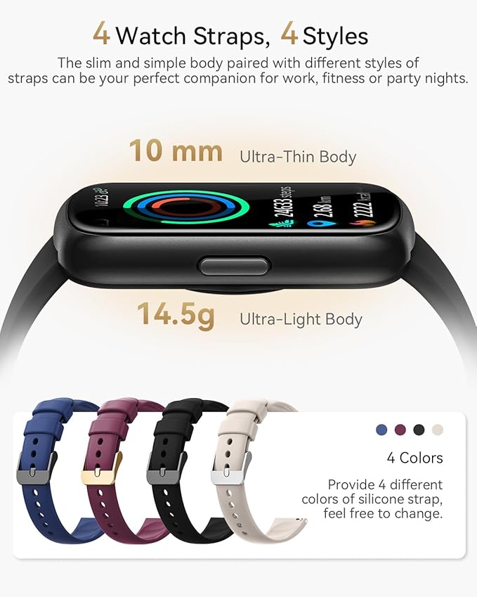 Health & Fitness Tracker, Fitness Watches for Men/Women with Heart Rate,Blood Oxygen,Sleep Monitor, Smart Watch for Android Phones/iPhones with Step Count/Calories/Distance, IP68 Activity Tracker