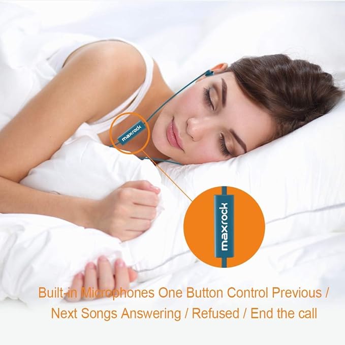 MAXROCK Sleep Earplugs - Noise Isolating Ear Plugs Sleep Earbuds Headphones with Unique Total Soft Silicone Perfect for Insomnia, Side Sleeper, Snoring, Air Travel, Meditation & Relaxation(wh) (Blue)