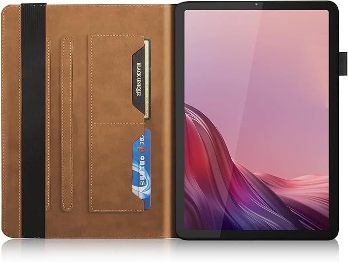 for Lenovo Tab M9 Case 9.0 inch (TB-310FU, 2023 Released) Business PU Leather Multi-Angle Stand Flip Case with Pencil Holder Card Slot for Lenovo Tab M9 9" Android Tablet-Turquoise