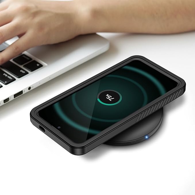 Lanhiem for Samsung Galaxy S24 FE Case, IP68 Waterproof Heavy Duty Protection Phone Cover for S24FE 5G 6.7 Inch Built-in Screen Protector, Black