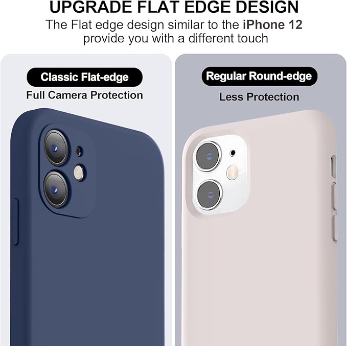 Vooii Compatible with iPhone 11 Case, Upgraded Liquid Silicone with [Flat Edges] [Camera Protection] [Soft Anti-Scratch Microfiber Lining] Phone Case for iPhone 11 6.1 inch - Navy Blue