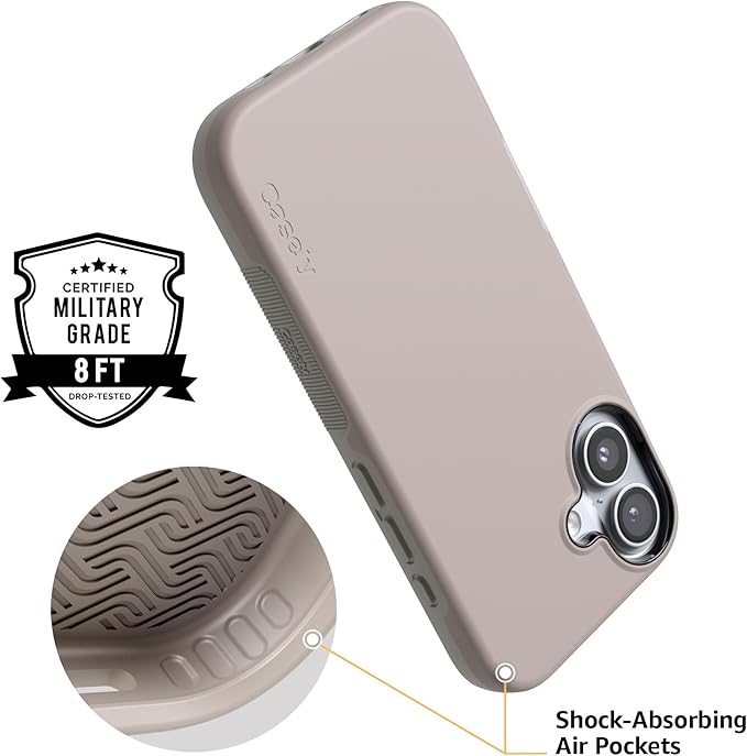 Casely iPhone 17 Case | Taupe on Nude | Compatible with MagSafe | Bold Protective Design