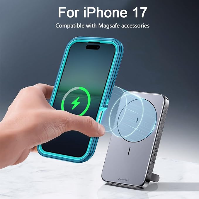 for iPhone 17 Case [Compatible with MagSafe] Shockproof 3-Layer Full Body Protection [Without Screen Protector] Rugged Heavy Duty Cover Case for Apple iPhone 17 6.3" 2025,Turquoise