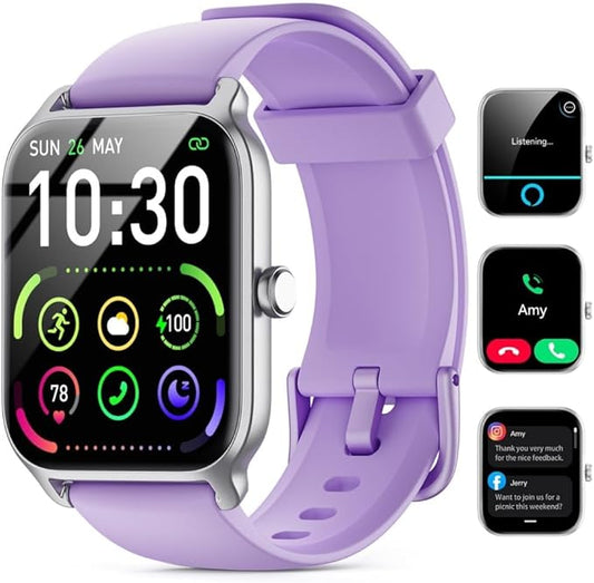 Smart Watches for Women Men, 2025 Smartwatch 1.8'' Alexa Fitness Tracker Smart Watch Compatible for Android iPhone with Bluetooth Call (Answer/Make), IP68 Waterproof Heart Rate/Sleep/SpO2 Monitor 110+